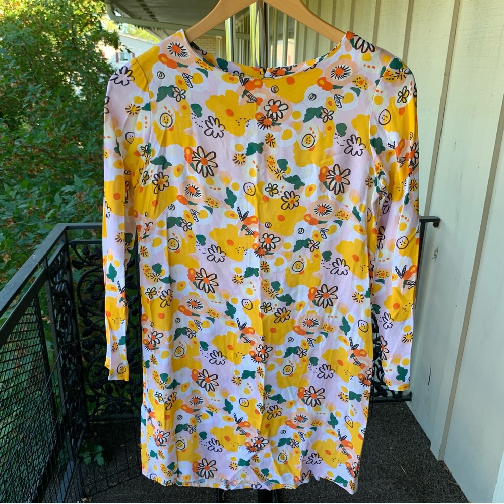 Nooworks Vittoria Daisy Floral Shift Mini Dress XS